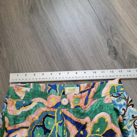 Maeve Pants 4P Anthropologie Art Wear Colorful Business Casual Satin Funky - Picture 4 of 10